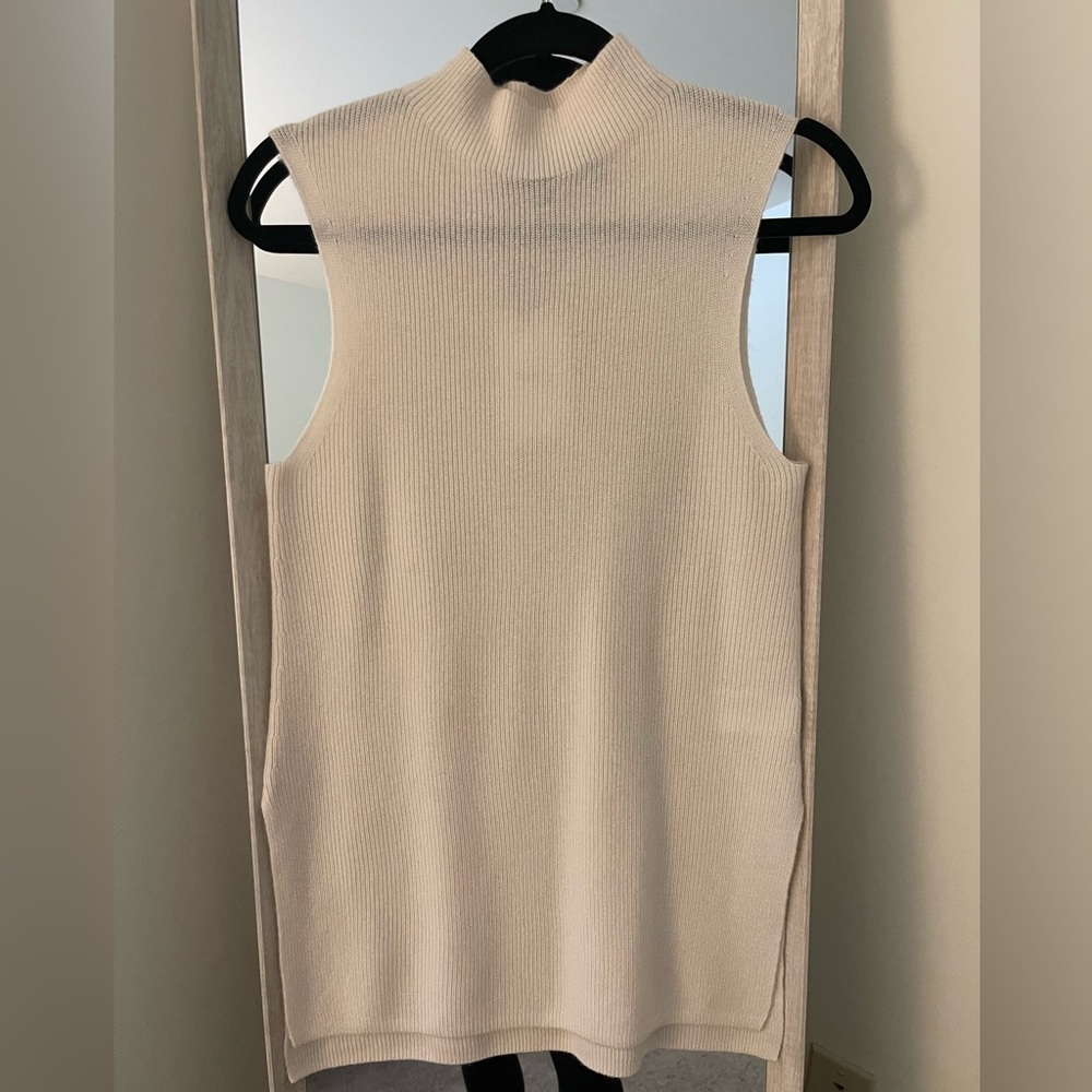 Theory Wool Cashmere Ribbed Knit Top